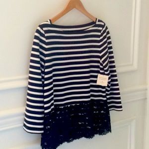 NWT KATE SPADE BROOME STREET STRIPPED BATEAU TOP